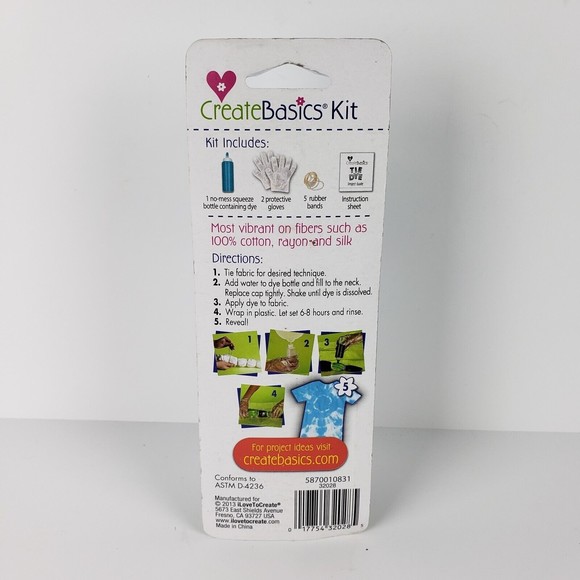 Create Basics TURQUOISE Tie Dye 9 Piece Kit Create Up To 3 Projects - Picture 2 of 2